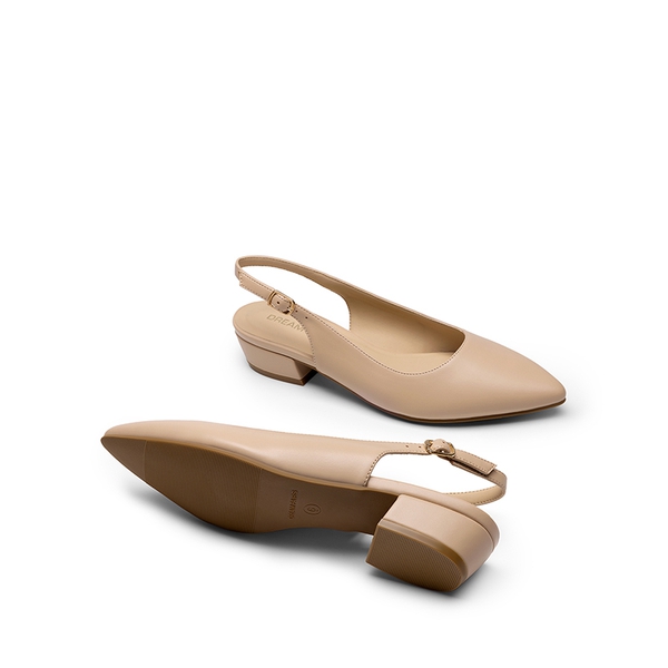 Women’s Elegant Pointed Toe Slingback Pumps - NUDE - 5