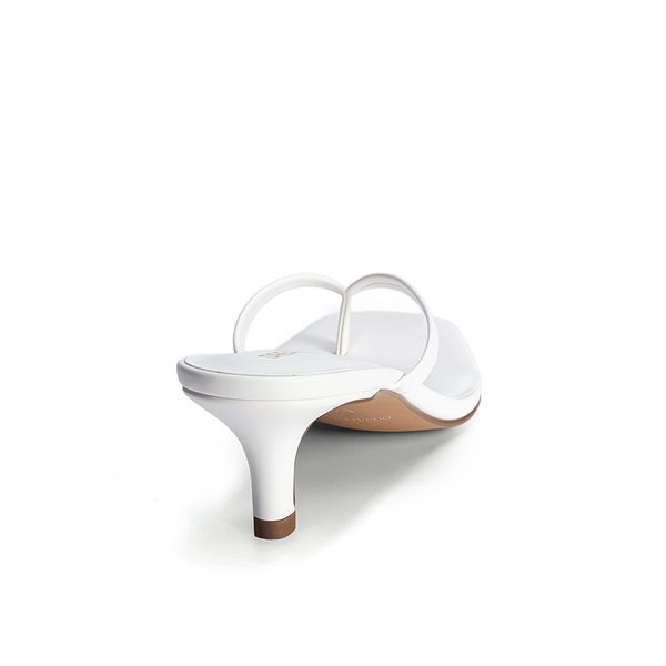 Women’s Kitten Heel Flip Flops - WHITE - 5