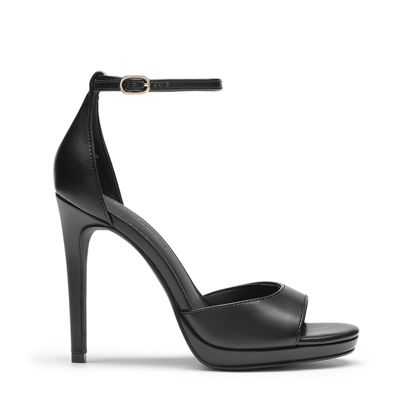 Women’s Single Strap Stiletto Heels - BLACK-PU - 1