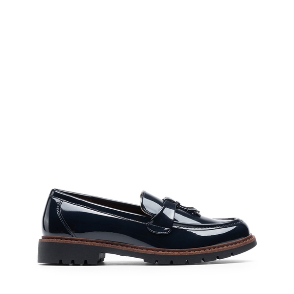 Women’s Classic Retro-Inspired Penny Loafers - NAVY - 1