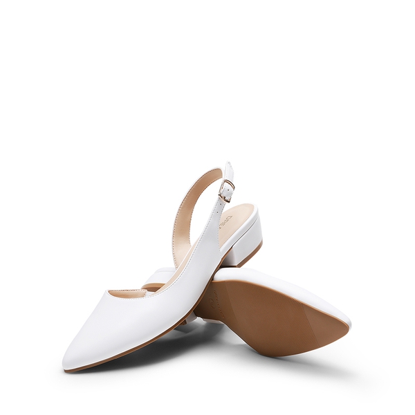 Women’s Chic Pointed Toe Slingback Pumps - WHITE - 4