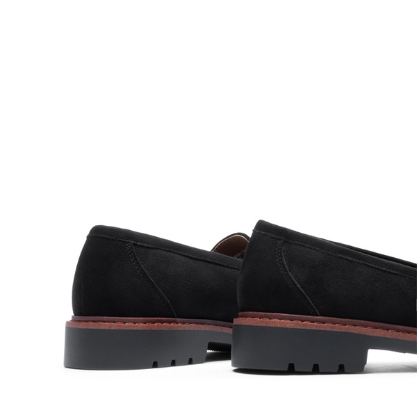 Women’s Classic Retro-Inspired Penny Loafers - BLACK-SUEDE - 4
