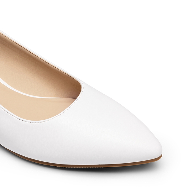 Women’s Elegant Pointed Toe Slingback Pumps - WHITE - 2