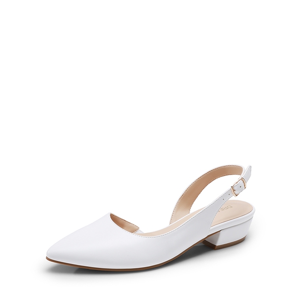 Women’s Chic Pointed Toe Slingback Pumps - WHITE -  0
