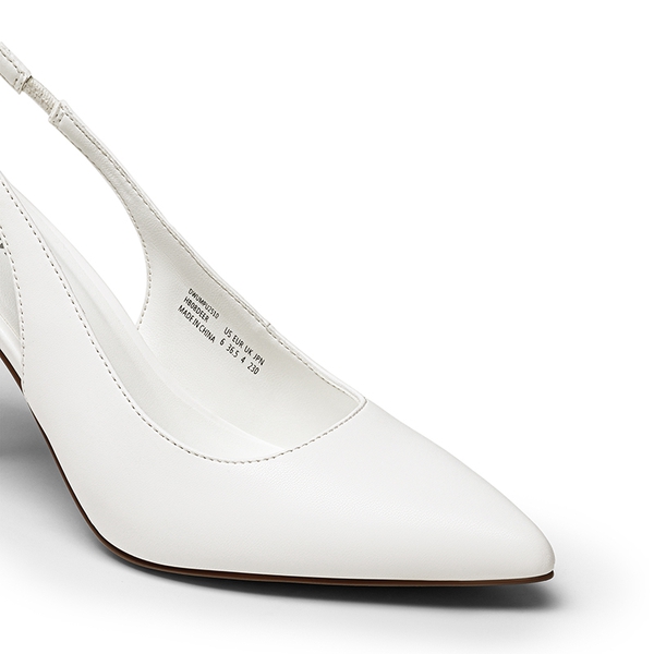 Women’s Elegant Pointed Toe Slingback Heels - WHITE-PU - 1