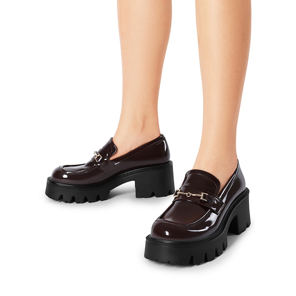 Women’s Preppy Y2K Chunky Heel Loafers - BROWN - 6