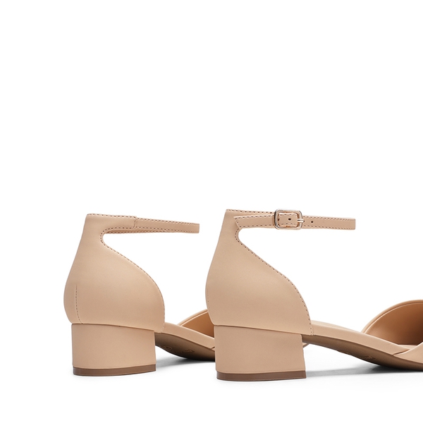 Women’s Chic D’Orsay Block Heel Dress Shoes - NUDE - 3