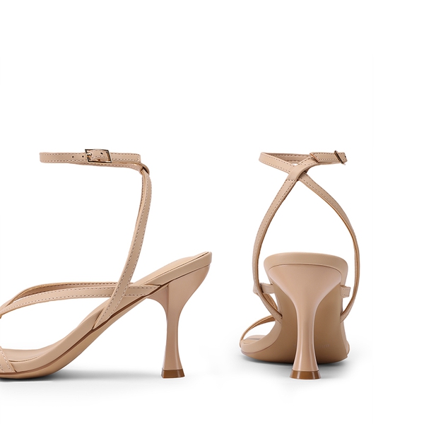 Women’s Chic Strappy Thong Stiletto Sandals - NUDE - 2