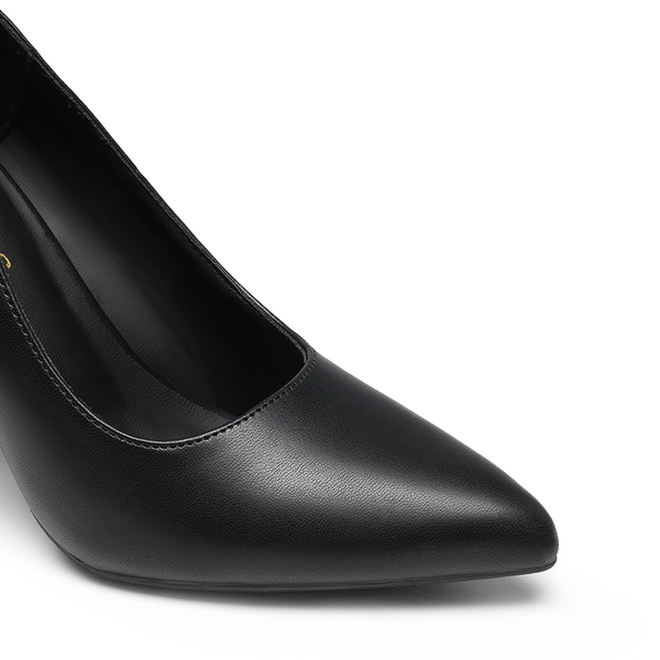 Women’s Classic Chunky Heel Dress Pumps - BLACK-PU - 4