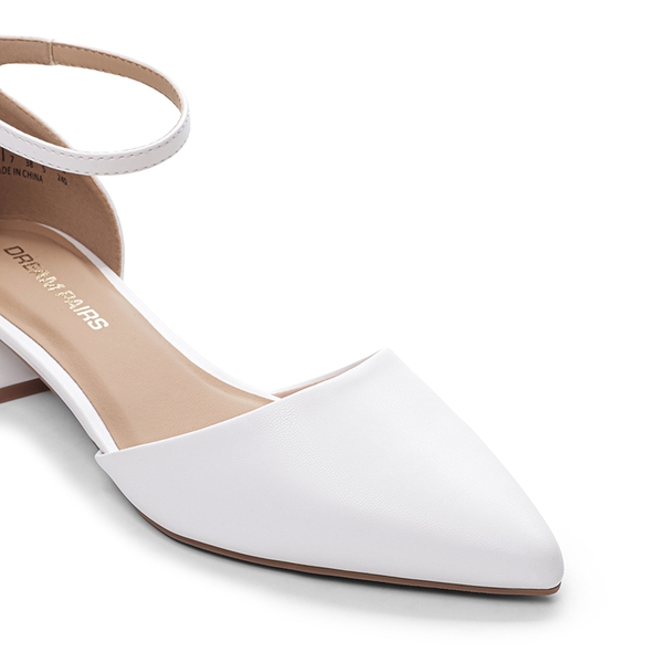 Women’s Chic D’Orsay Block Heel Dress Shoes - WHITE - 1
