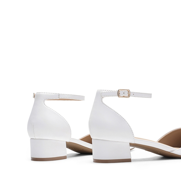 Women’s Chic D’Orsay Block Heel Dress Shoes - WHITE - 3