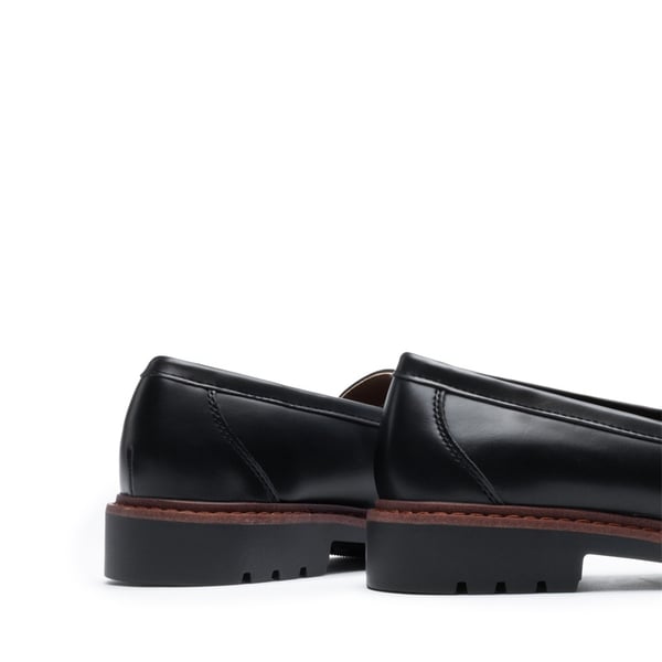 Women’s Classic Retro-Inspired Penny Loafers - BLACK-PU - 4