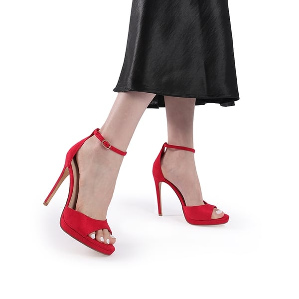 Women’s Single Strap Stiletto Heels - RED - 6