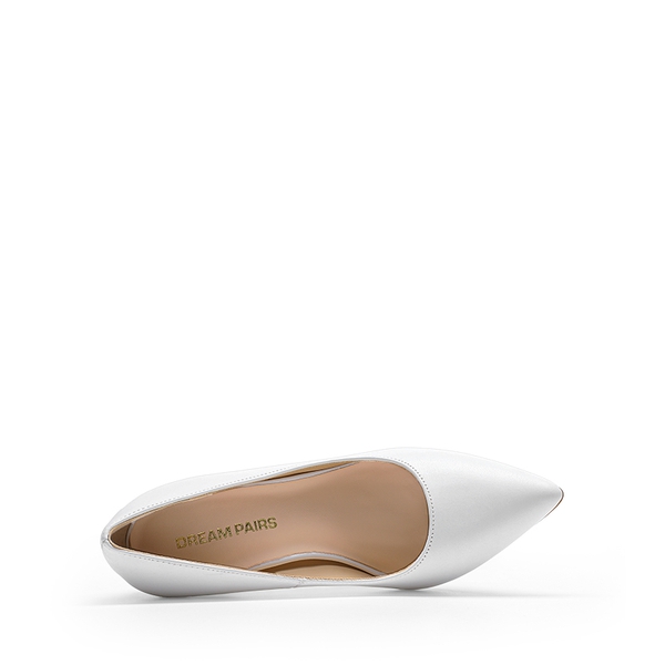 Women’s Classic Chunky Heel Dress Pumps - WHITE - 2