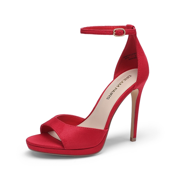 Women’s Single Strap Stiletto Heels - RED -  0