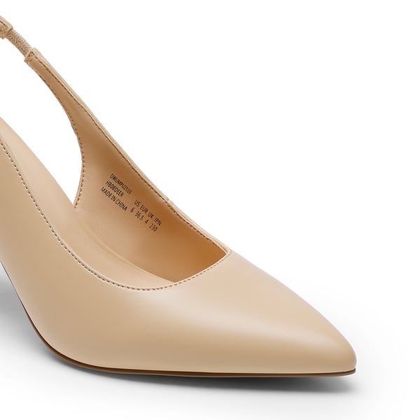 Women’s Elegant Pointed Toe Slingback Heels - NUDE-PU - 1