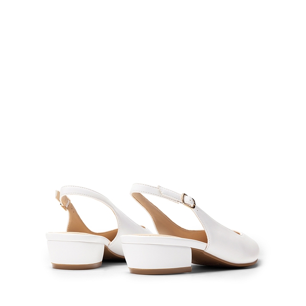 Women’s Elegant Pointed Toe Slingback Pumps - WHITE - 4