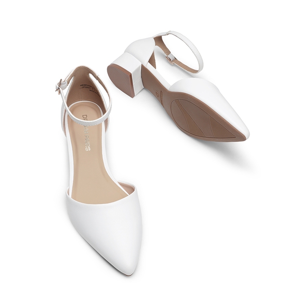 Women’s Chic D’Orsay Block Heel Dress Shoes - WHITE - 5