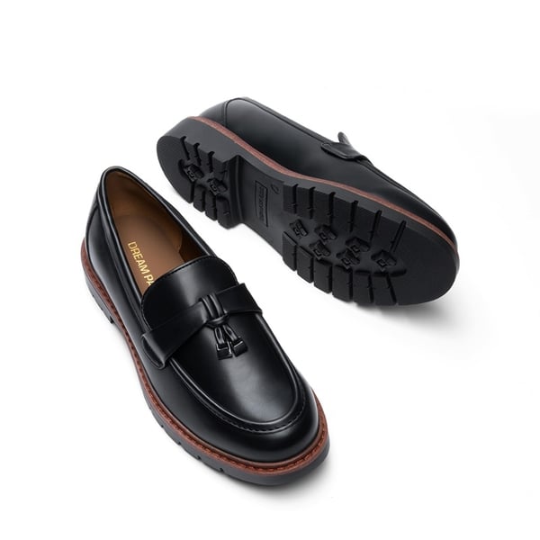 Women’s Classic Retro-Inspired Penny Loafers - BLACK-PU - 3