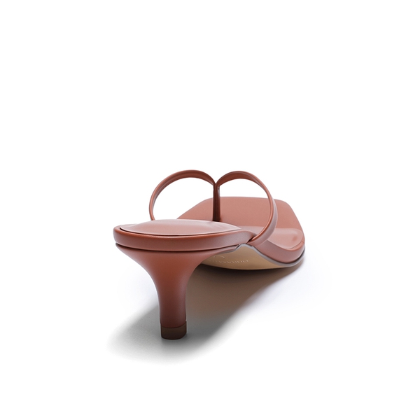 Women’s Kitten Heel Flip Flops - BROWN - 5