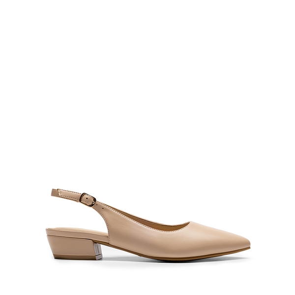 Women’s Elegant Pointed Toe Slingback Pumps - NUDE - 3