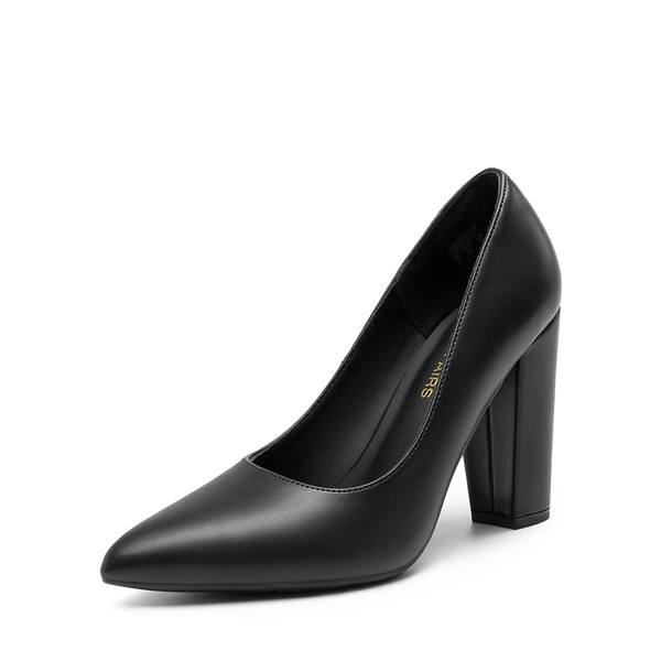 Women’s Classic Chunky Heel Dress Pumps - BLACK-PU -  0