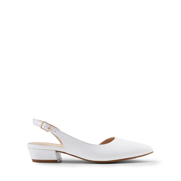 Women’s Chic Pointed Toe Slingback Pumps - WHITE - 2