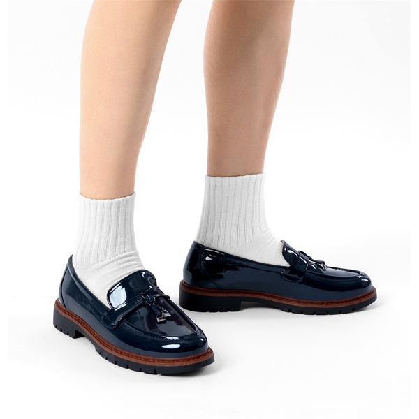Women’s Classic Retro-Inspired Penny Loafers - NAVY - 6