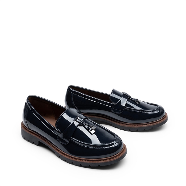 Women’s Classic Retro-Inspired Penny Loafers - NAVY - 2
