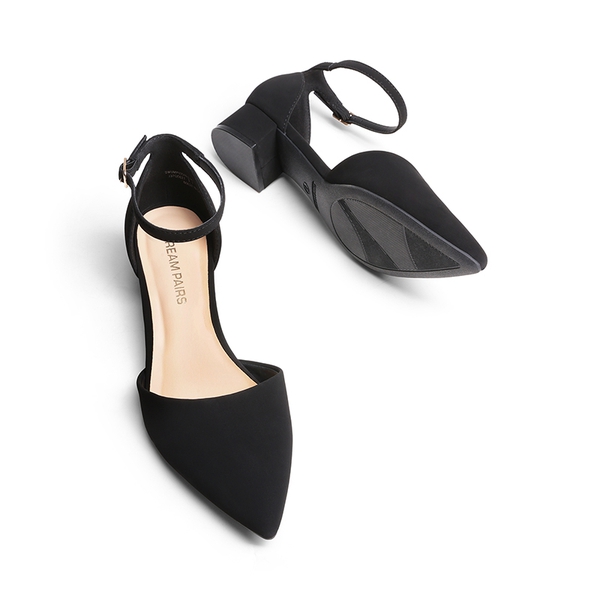 Women’s Chic D’Orsay Block Heel Dress Shoes - BLACK-NUBUCK - 5