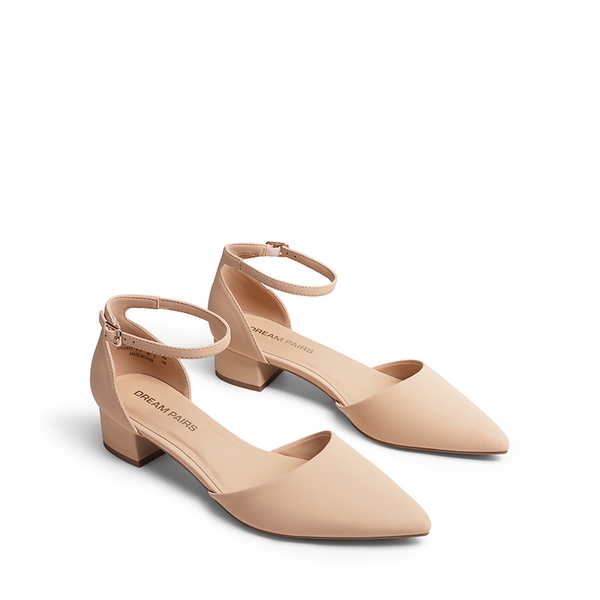 Women’s Chic D’Orsay Block Heel Dress Shoes - NUDE - 4