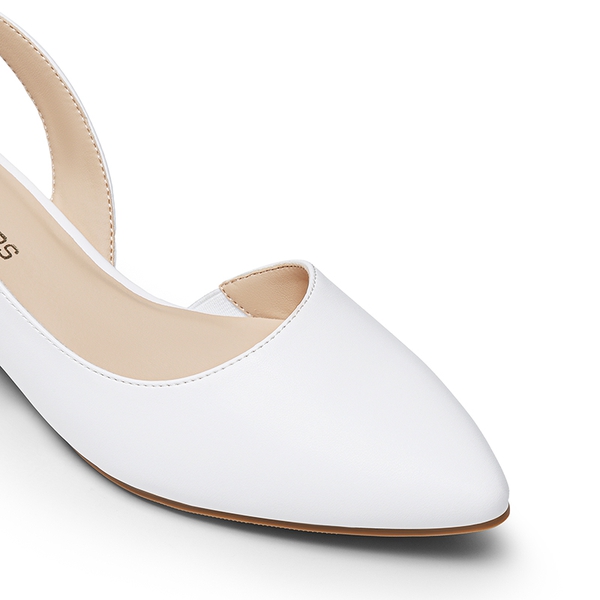 Women’s Chic Pointed Toe Slingback Pumps - WHITE - 1