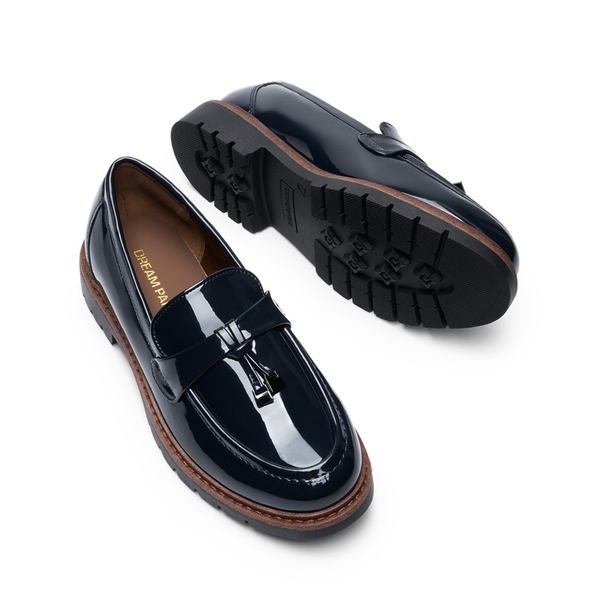 Women’s Classic Retro-Inspired Penny Loafers - NAVY - 3