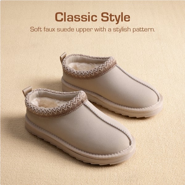 [FuzzyEasy Kid's  Slip-on] Winter Suede Slippers - SAND - 2