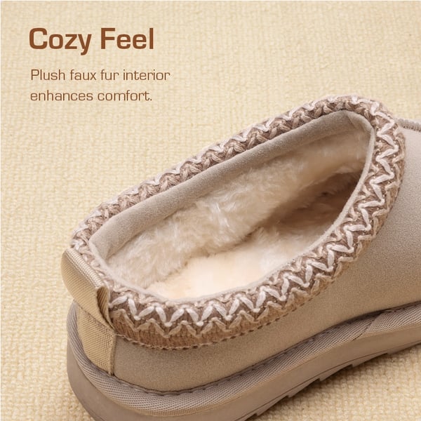 [FuzzyEasy Kid's  Slip-on] Winter Suede Slippers - SAND - 3
