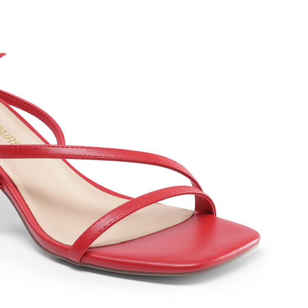 Women’s Strappy Stiletto Heel Sandals - RED - 1