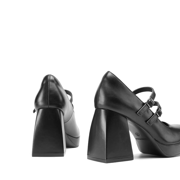 Women’s Y2K Double-Strap Chunky Mary Janes - BLACK-PU - 3