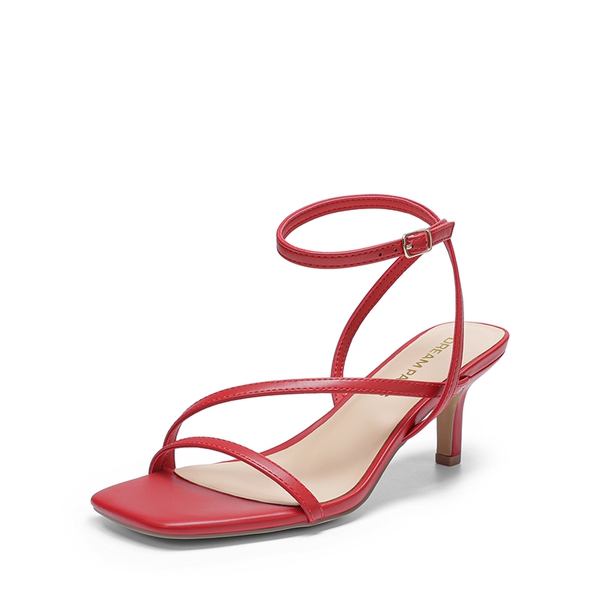 Women’s Strappy Stiletto Heel Sandals - RED -  0