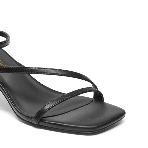 Women’s Strappy Stiletto Heel Sandals - BLACK - 1