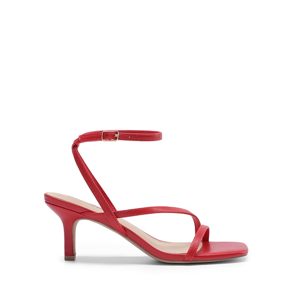 Women’s Strappy Stiletto Heel Sandals - RED - 2