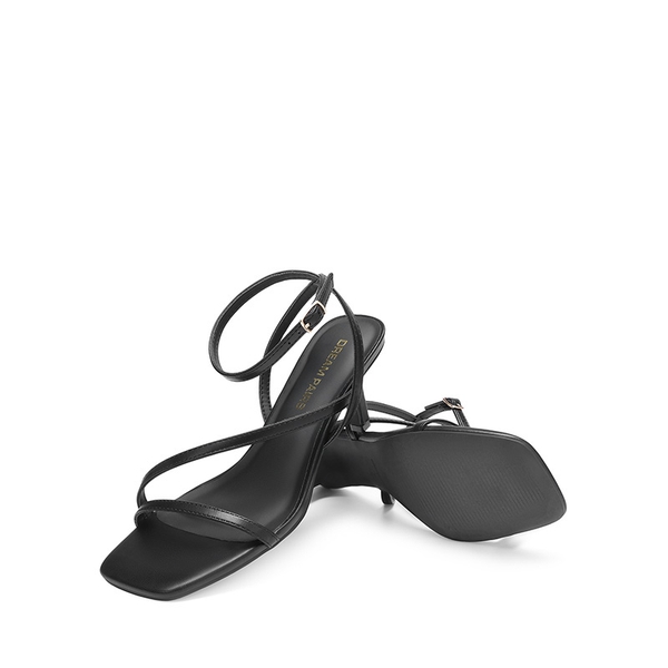 Women’s Strappy Stiletto Heel Sandals - BLACK - 4