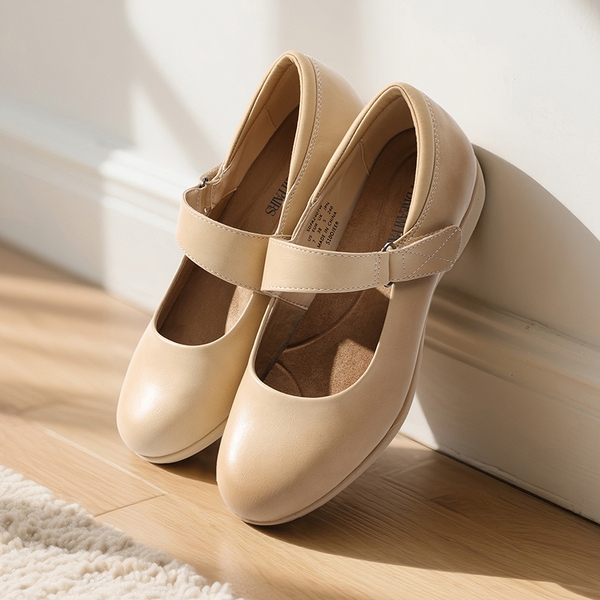 Mary Jane Non-Slip Comfortable Flats - NUDE - 3