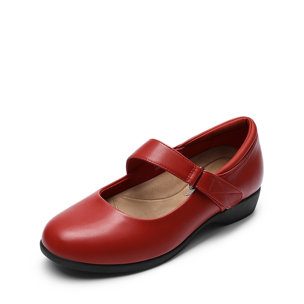 Mary Jane Non-Slip Comfortable Flats - RED -  0