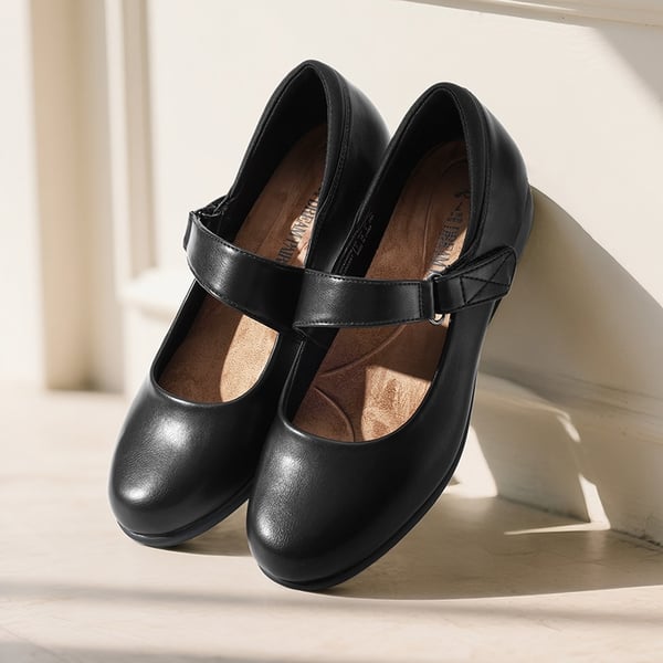 Mary Jane Non-Slip Comfortable Flats - BLACK - 3