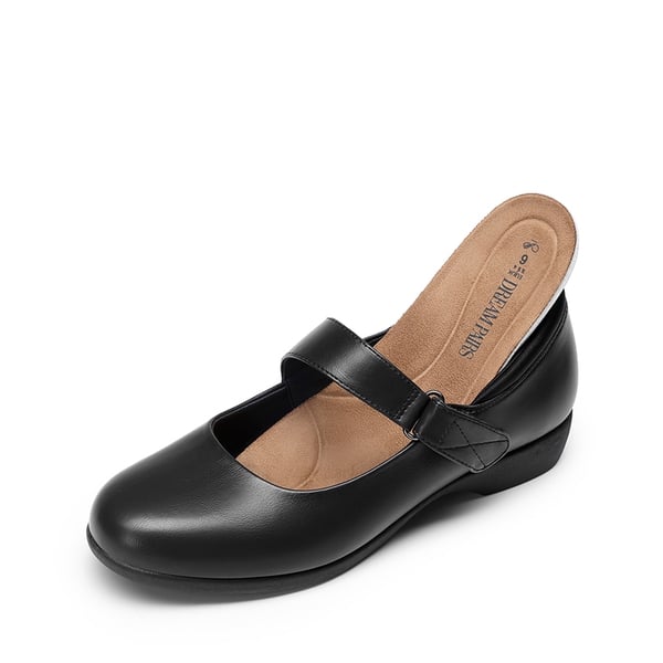 Mary Jane Non-Slip Comfortable Flats - BLACK - 1