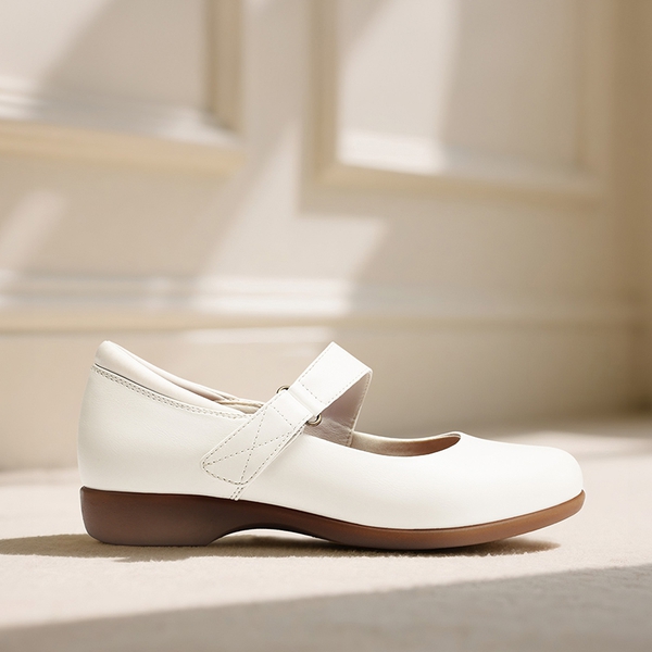 [Euphemia] Mary Jane Non-Slip Comfortable Flats - WHITE - 2