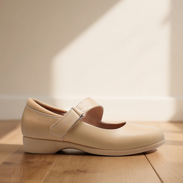 Mary Jane Non-Slip Comfortable Flats - NUDE - 2