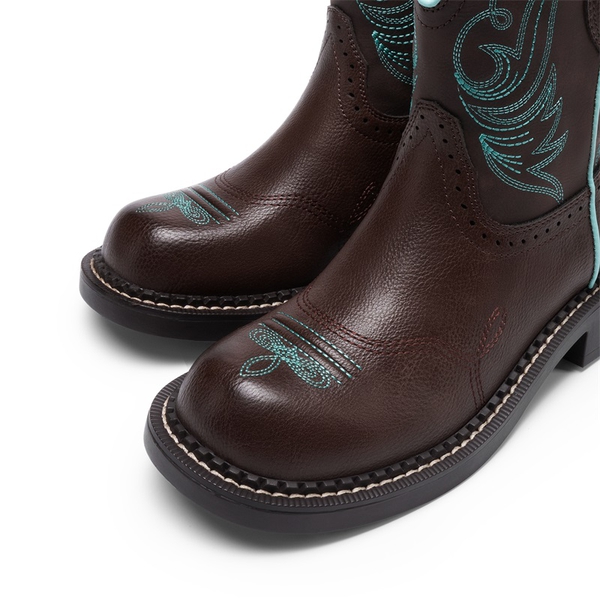 Women’s Slip-On Vintage Western Boots - BROWN - 3