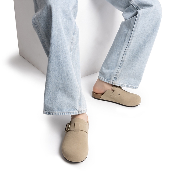 Women’s Adjustable Faux Suede Clogs - APRICOT - 6