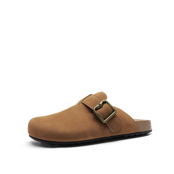 Women’s Adjustable Faux Suede Clogs - BROWN -  0